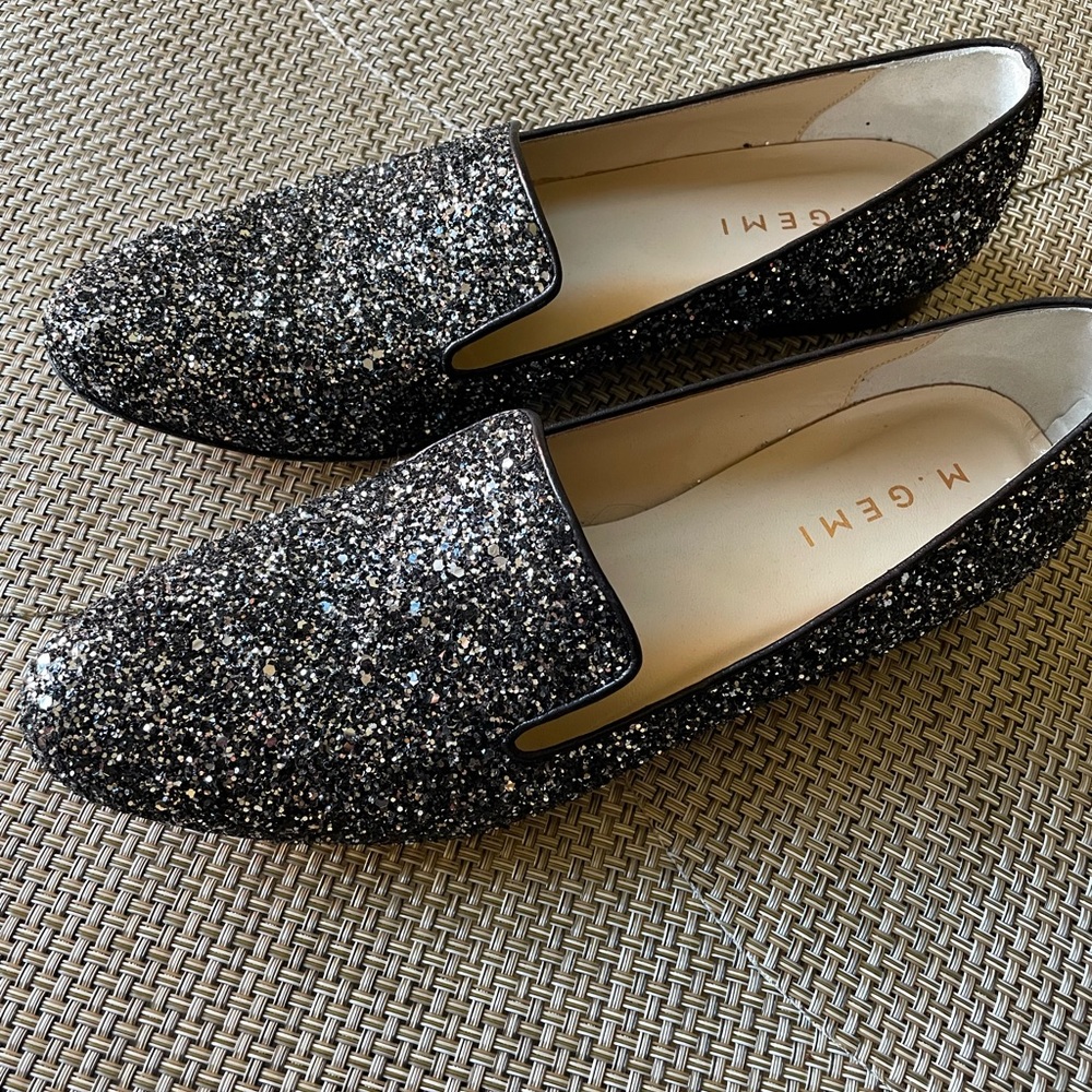 M. Gemi Graphite Glitter Flats